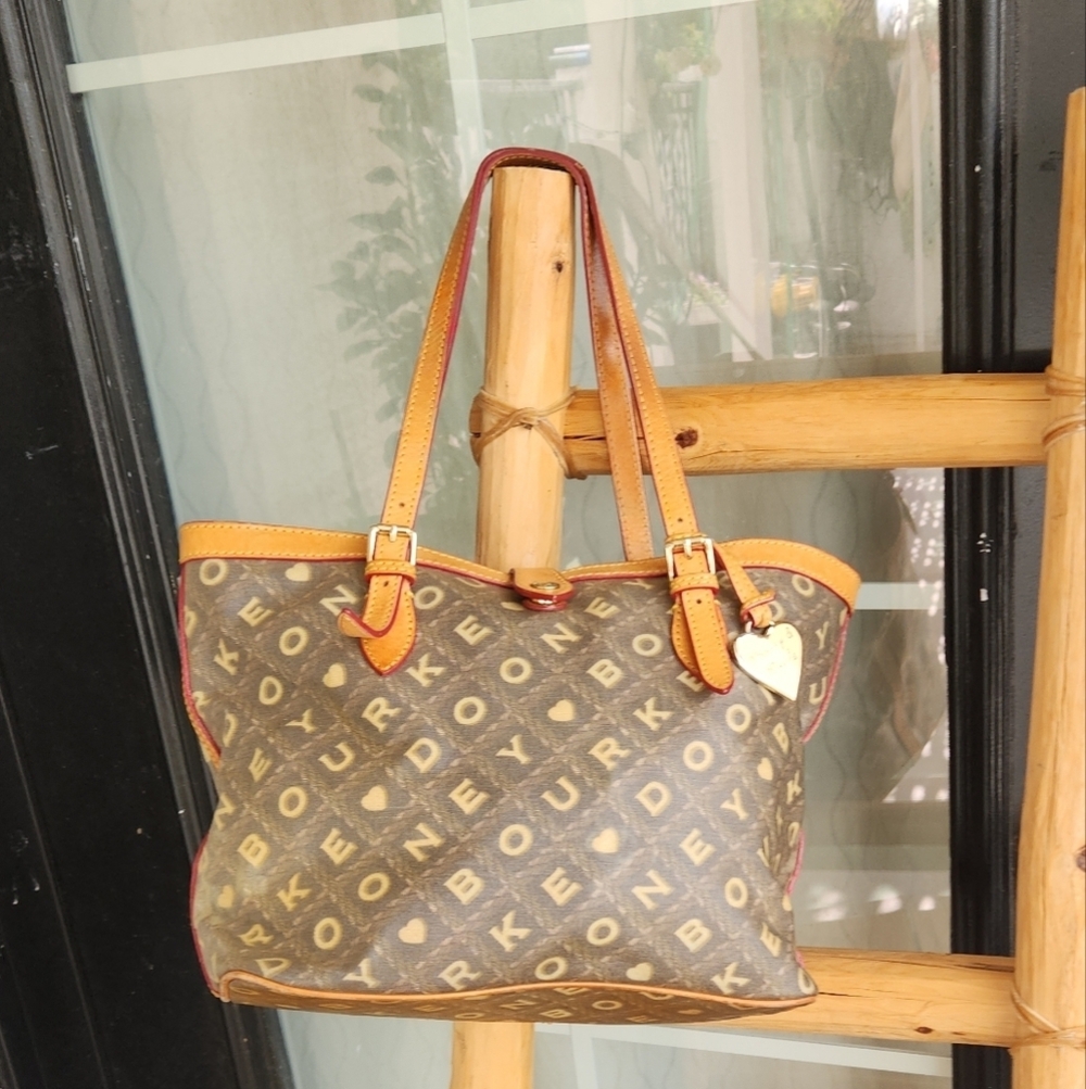 VTG Dooney & Bourke Crossword Tote‎ Vachetta - Picture 3 of 15